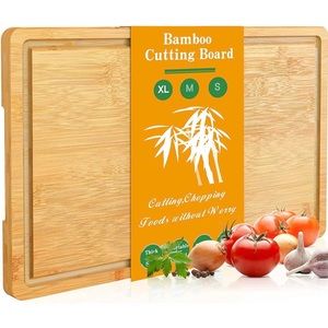 Bamboo Cutting Board Handle Juice Groove